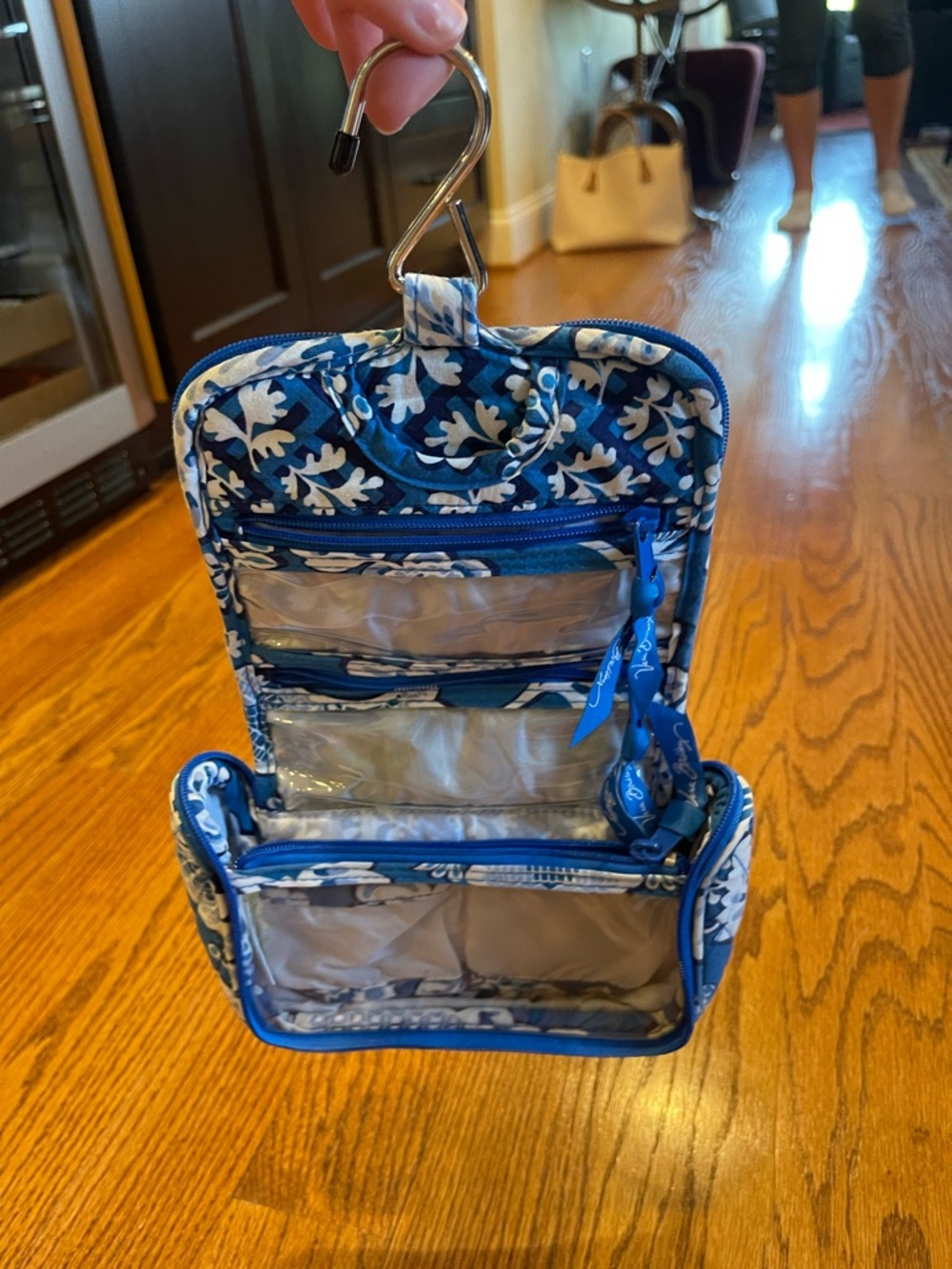 Vera Bradley Blue and White Floral Hanging Toiletry Organizer